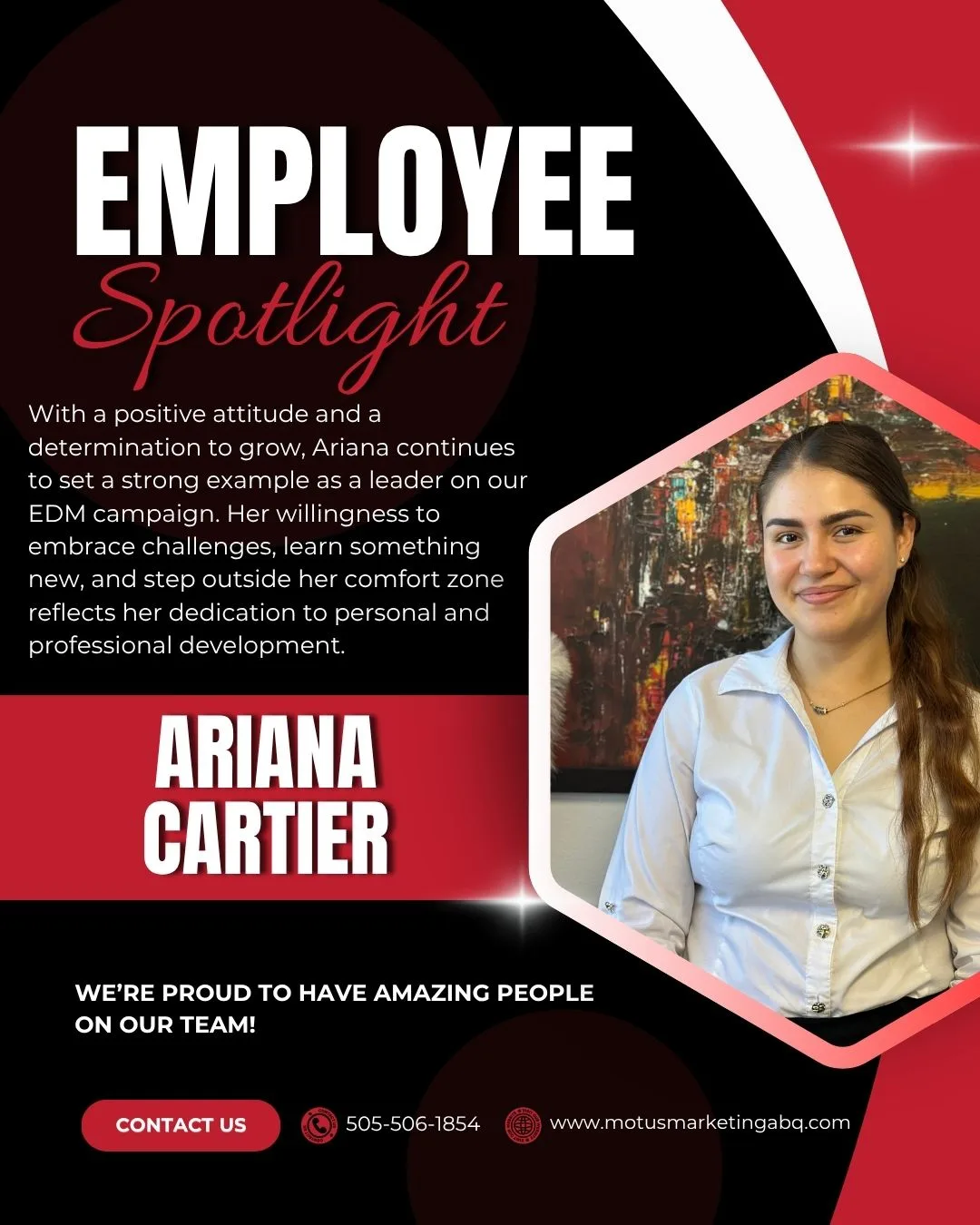 Employee Spotlight — Ariana Cartier, Motus Marketing