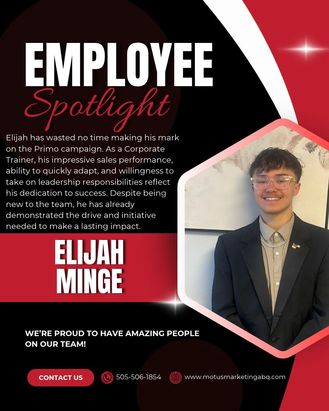 Employee Spotlight — Elijah Minge, Motus Marketing
