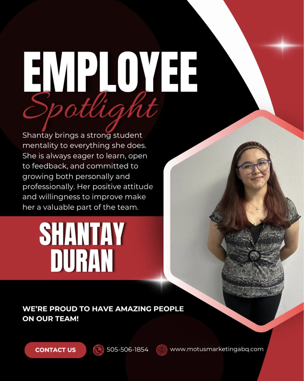 Employee Spotlight — Shantay Duran, Motus Marketing